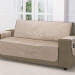 Protetor p/ Sofa Avulso 3 Lugares Suede Amassado Bege