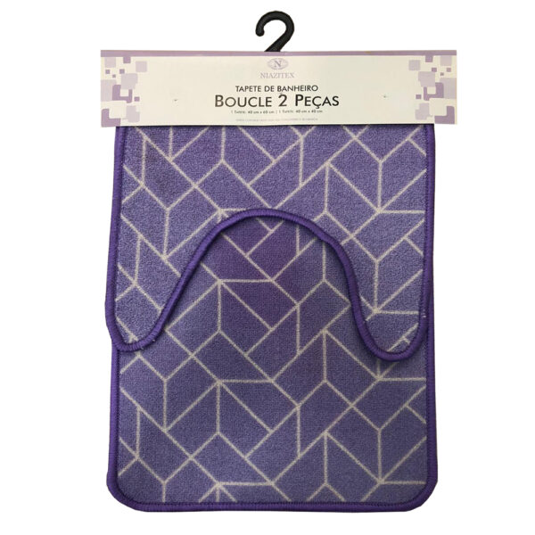 JOGO-BANHEIRO-2PCS-BOUCLE-DES-004-LILAS-01 Tapete de Banheiro 2 peças