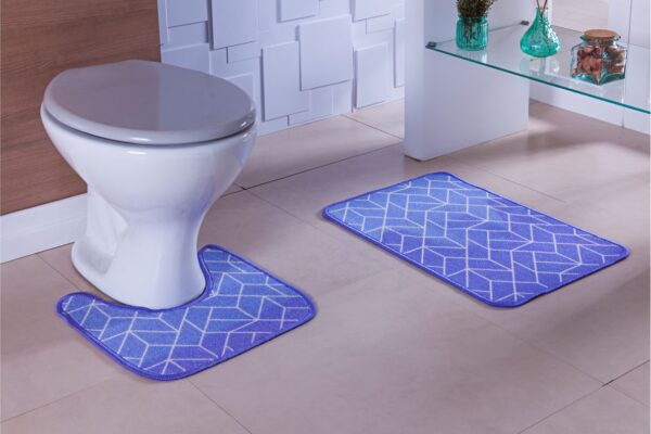 JOGO BANHEIRO 2PCS BOUCLE DES004 LILAS Tapete de Banheiro 2 peças